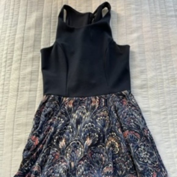 Aqua Navy & Floral Summer Dress - Picture 1 of 2